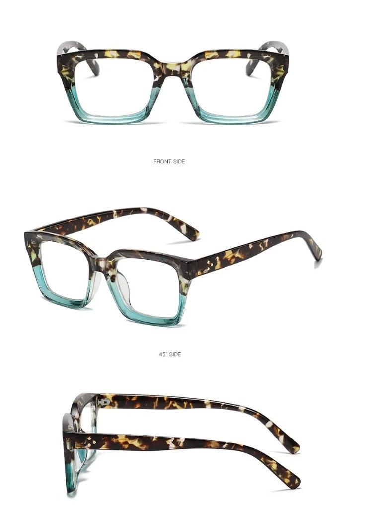 Booma Opticals LINA-Z +1.00 Reading Glasses for Women, Men or Unisex, Presbyopia Corrective Eyeglasses, Magnification Prescription Glasses, Oprah style BOLD Retro Frame, Anti-Blue Light Blocking Lenses, Specs for Eye Strain Relief, Computer Screen Eyewear - Image 5