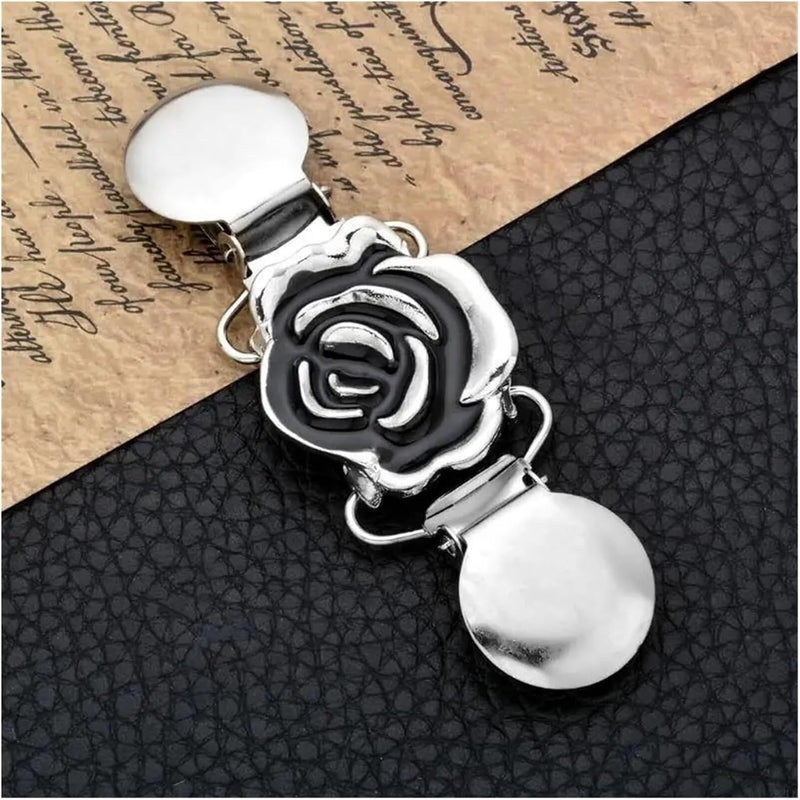 Cinch Clip Cinch Clip 6Pcs Retro Cardigan Collar Dress Clothing Non-Slip Flower Pattern for Variety of Shirts(SizeC) - Image 5