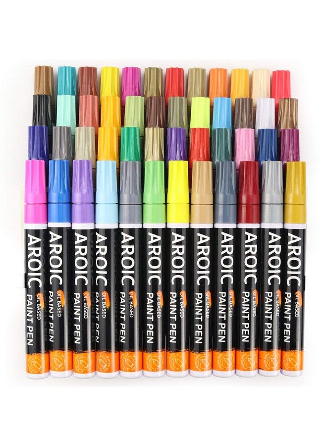 AROIC Paint Pens For Rock Painting 48 Pack.Write On Anything! Paint Pens For Rock Wood Metal Plastic Glass Canvas Ceramic & More! Lowodor Oilbased Mediumtip Paint Markers - Image 5