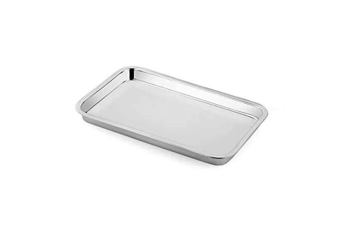 JONTY Stainless Steel DEEP Tray Square PURPORSE for Cake Sweet Pastry Muffins Camping Events Every Day Use Kitchenware in Various Sizes L 44 x B 34 - Image 2