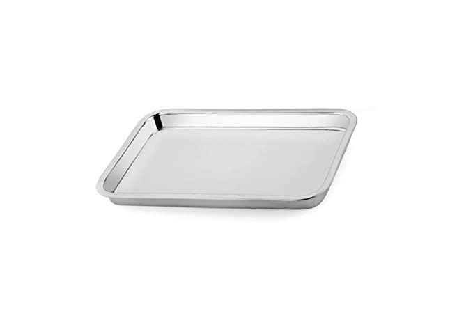 JONTY Stainless Steel DEEP Tray Square PURPORSE for Cake Sweet Pastry Muffins Camping Events Every Day Use Kitchenware in Various Sizes L 44 x B 34 - Image 3