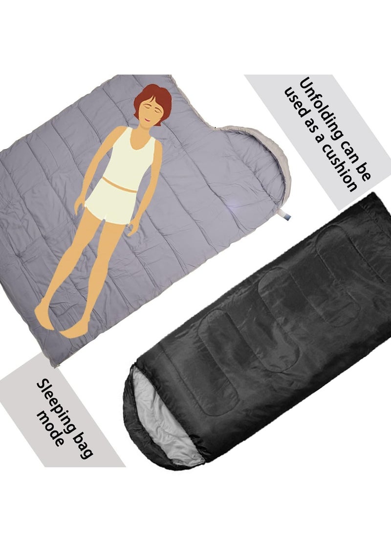 TAPIT Sleeping Bag Camping with Compression Sack Ultralight Backpacking Sleeping Bag with Zipper Suitable for Warm & Cold Weather for Hiking Traveling Outdoor Adventure (Black/0.7kg, [180+30]*75cm) - Image 3