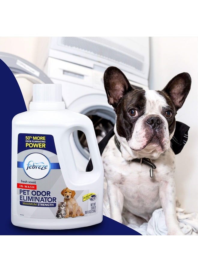 febreze - Laundry Odor Eliminator, Maximum Strength Laundry Detergent Additive, Removes Tough Odors in Clothing, In Wash Pet and Urine Odor Eliminator, Fresh Scent, 98 Fl Oz - Image 1