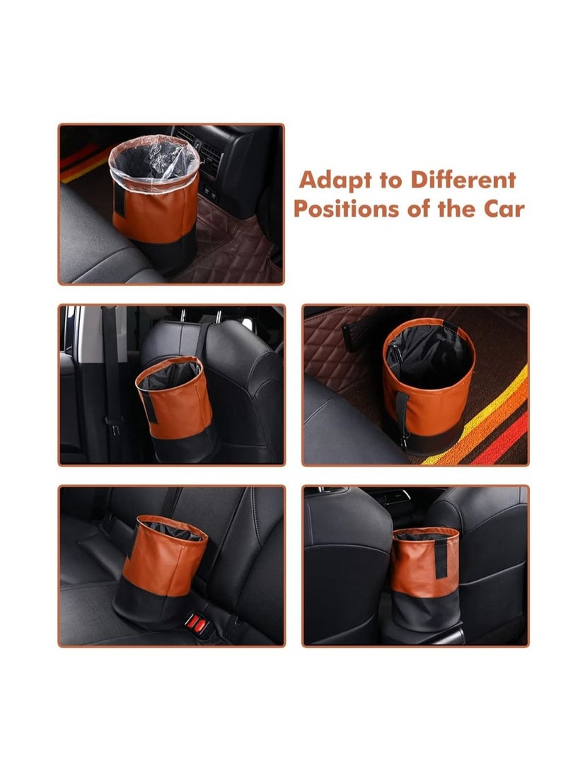 SYOSI - Collapsible Car Bin, Universal Traveling Portable Car Bin Storage, Tidy Water Resistant Leather Pop up Car Bin Storage, Hook Hanging Car Bin for Front, Back of Car, 1 Pcs - Image 1