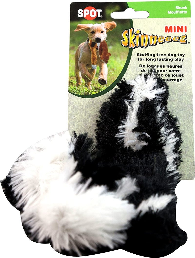 SPOT Skinneeez Skunk 14 Inch Stuffing-Free Plush Squeaky Dog Toy â€“ Soft Tug-of-War Toy for Small and Medium Dogs â€“ Mess-Free Interactive Chew Toy - Image 1