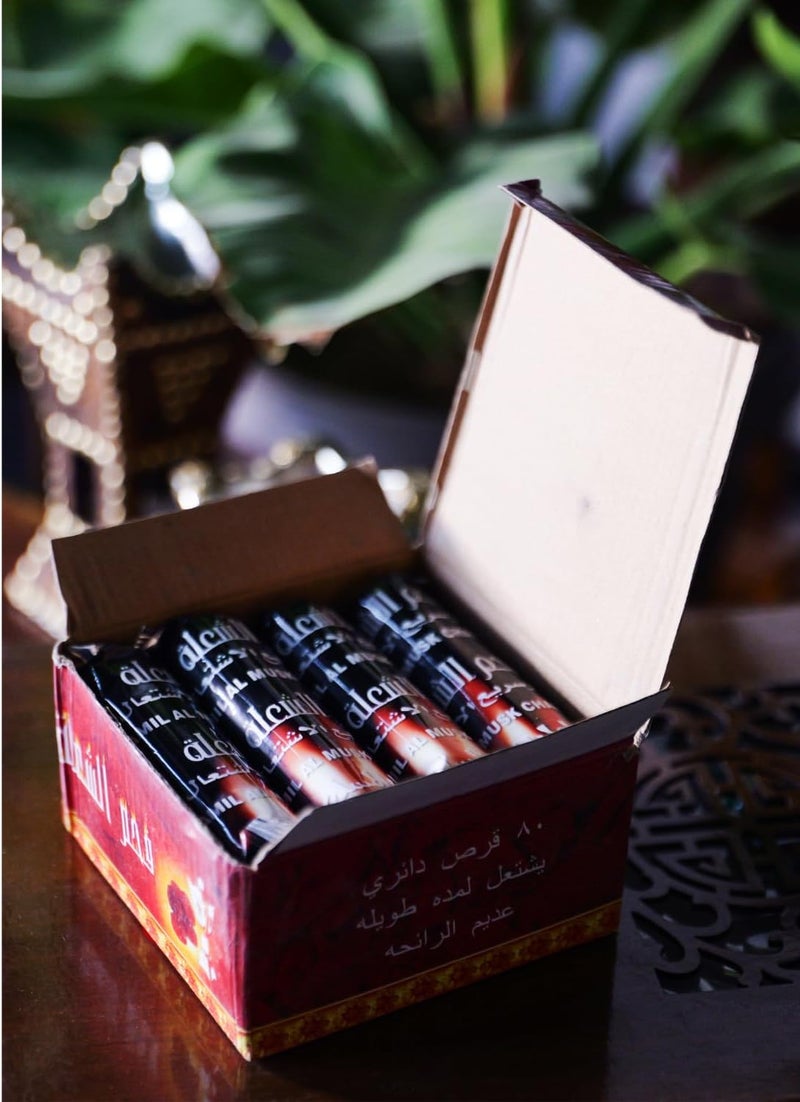 ريتش لايف أقراص الفحم ريتش لايف بخور الشعلة | فحم طويل الأمد بطول 33 مم للشيشة والنرجيلة وحرق البخور | فحم مسك سريع الاشتعال | عبوات 40 و80 قرصًا (4 عبوات، 40 قرصًا) - Image 3