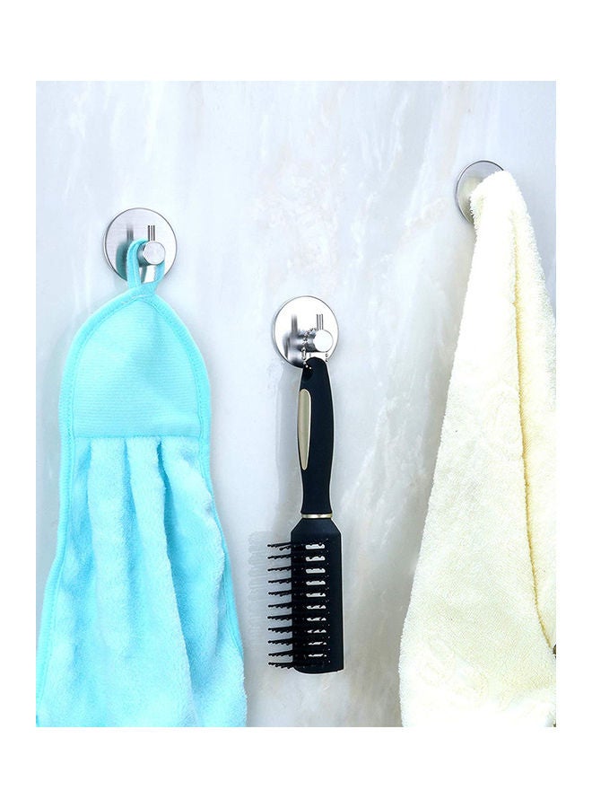 4-Piece Sticky Wall Hanger Hooks Silver 5x5cm - Image 5