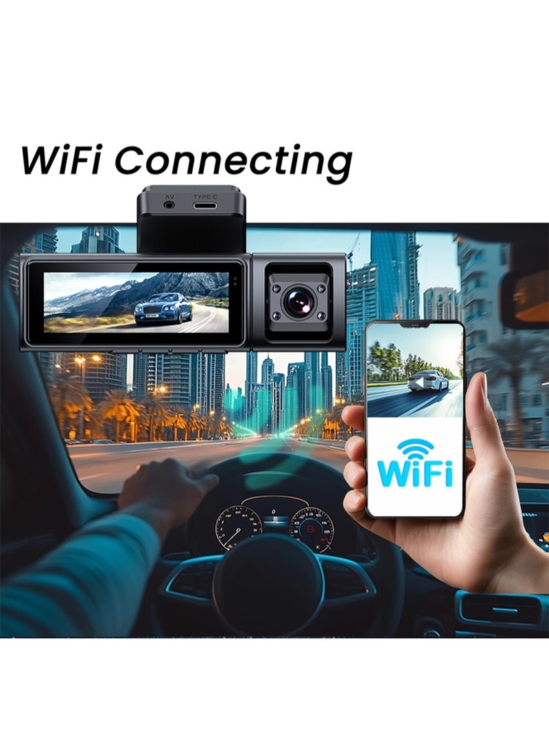 3.2inch Driving Recorder Dash Cam 3cam 4K Front 1080P Inside 1080P Reverse Car Security Camera Loop Recording Camera - Image 4