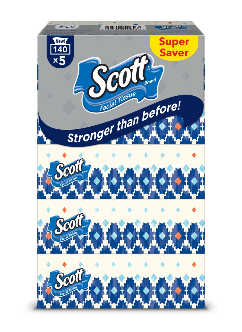 Scott Facial Tissue 140 Sheets 2 Ply Pack of 5 