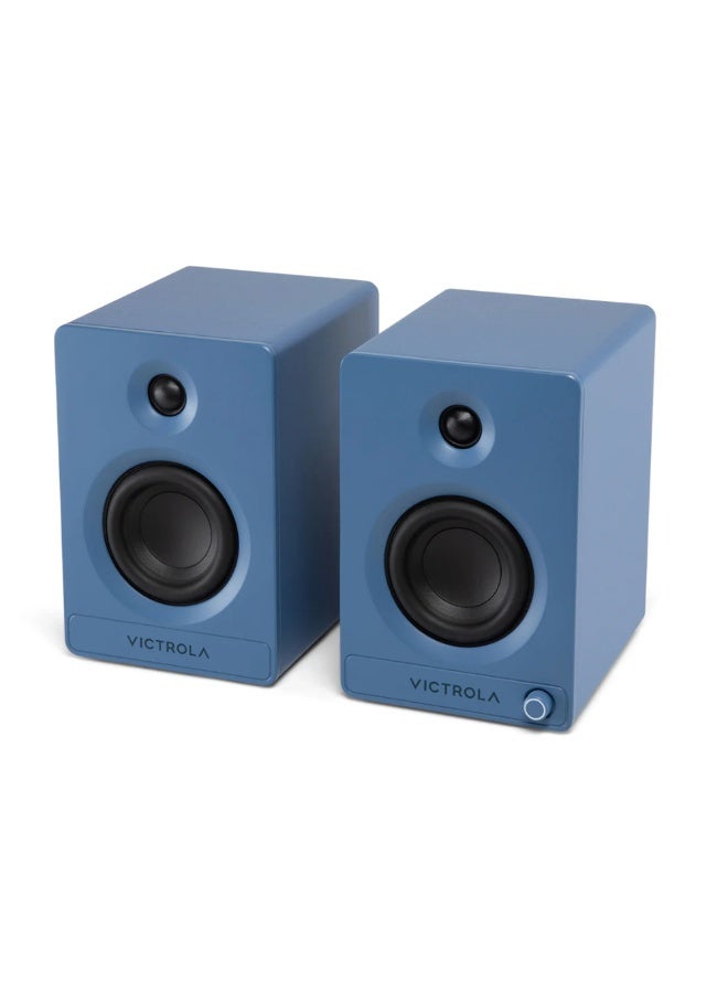 Victrola Tempo – Bluetooth Bookshelf Speakers – Room-Filling Soundr, Bluetooth Input, Multi-Speaker Streaming Using Auracast, USB-C Computer Input, Turntable Inputs, Subwoofer Output (Pair, Blue) - Image 2