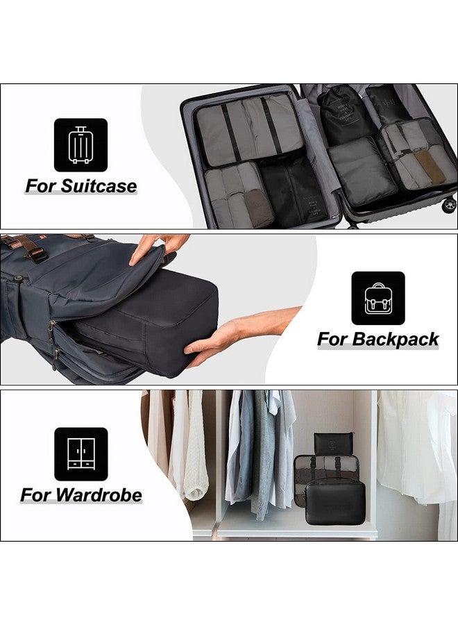 KEYKIN 7pcs Set Travel Organizer Packing Cubes Lightweight Travel Luggage Organizers with Laundry Bag or Toiletry Bag Laundry Organiser 7 PCS, Polyester - Image 3