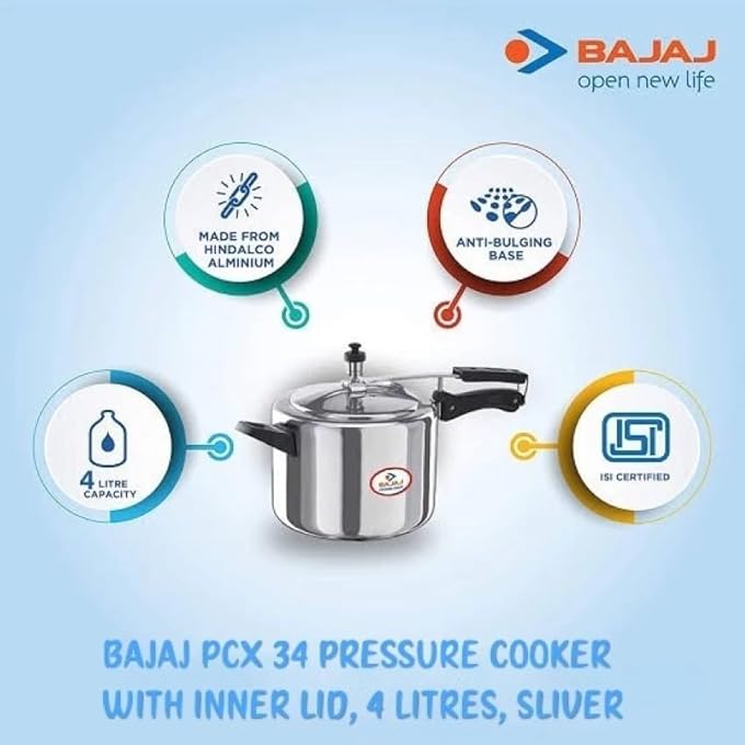 Bajaj By Pcx 34 4 L Pressure Cooker Handalco Aluminium - Image 2