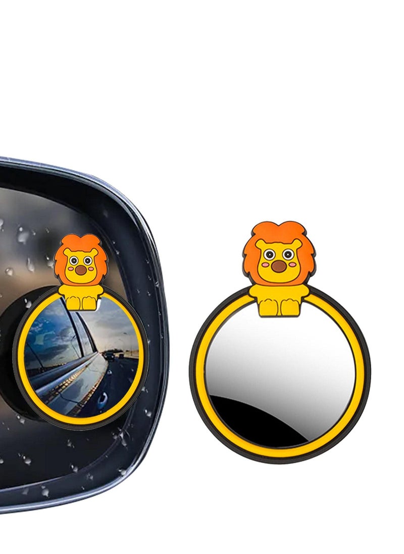 SYOSI - Blind Spot Mirror Cartoon Shape Round HD Glass Convex 360° Wide Angle Side Rear View Mirror with Abs Housing Anti-collision Border Waterproof for Cars Trucks Rear Seat 2 Pack - Image 1