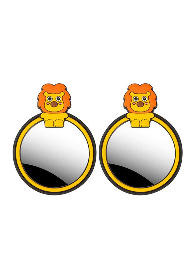 SYOSI - Blind Spot Mirror Cartoon Shape Round HD Glass Convex 360° Wide Angle Side Rear View Mirror with Abs Housing Anti-collision Border Waterproof for Cars Trucks Rear Seat 2 Pack - Image 1