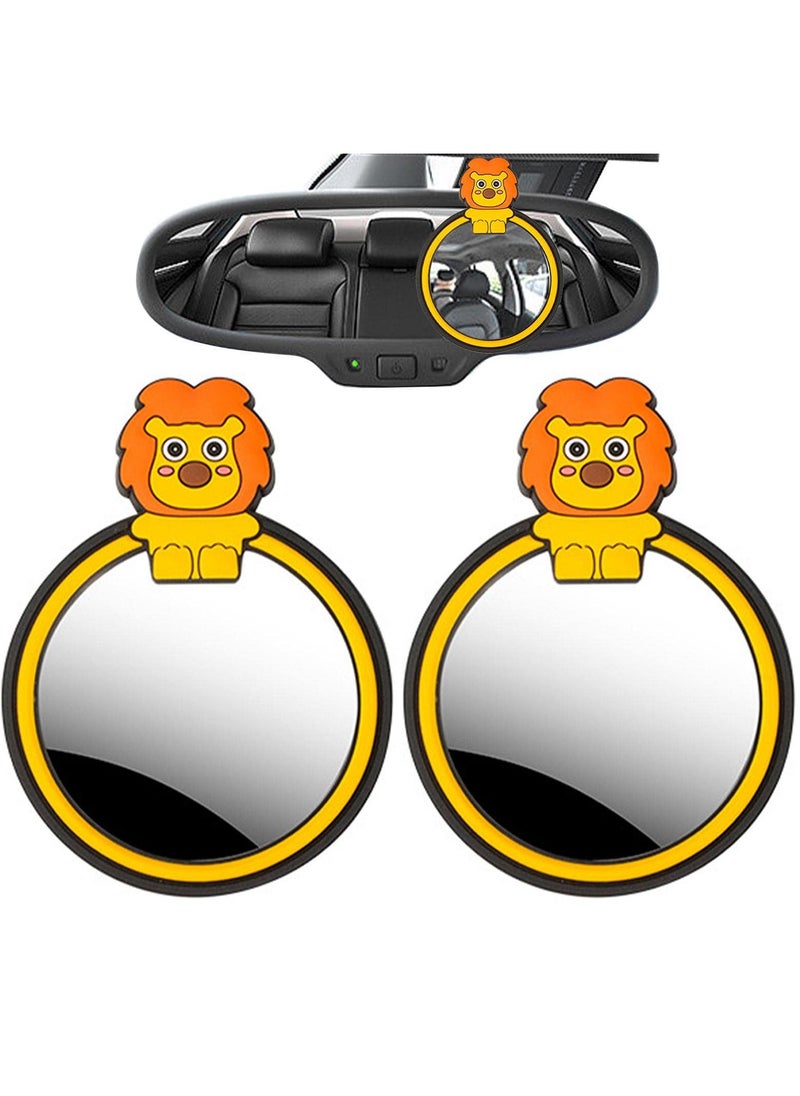 SYOSI - Blind Spot Mirror Cartoon Shape Round HD Glass Convex 360° Wide Angle Side Rear View Mirror with Abs Housing Anti-collision Border Waterproof for Cars Trucks Rear Seat 2 Pack - Image 1