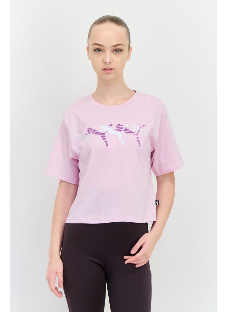 PUMA Women Sportswear Fit Short Sleeve Outdoor T Shirt, Light Purple  - Image 1