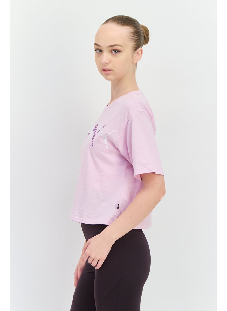 PUMA Women Sportswear Fit Short Sleeve Outdoor T Shirt, Light Purple  - Image 2