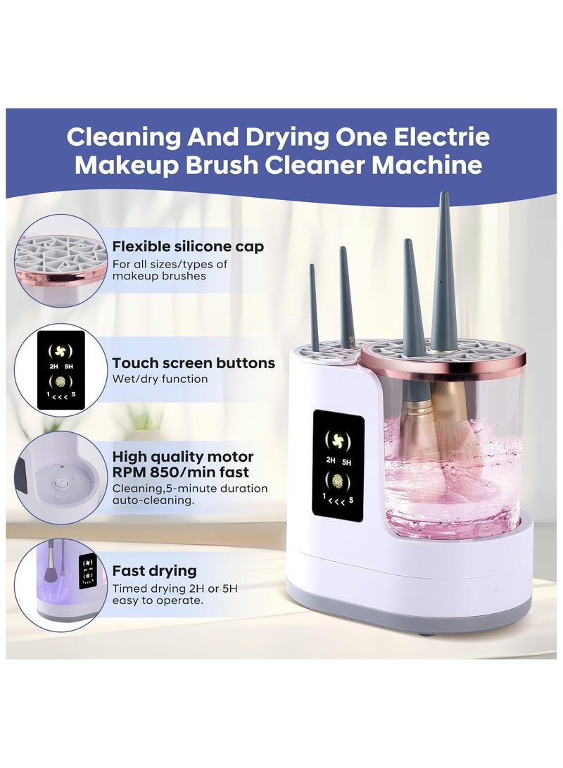 Electric Makeup Brush Cleaner Machine, 3 IN 1 Automatic Make up Brush Cleaner with Makeup Brush Dryer,Portable USB Deep Quick Cleaning Tools for All Size Makeup Brush Set,Blush Brush,Sponges - Image 4