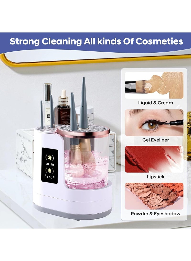 Electric Makeup Brush Cleaner Machine, 3 IN 1 Automatic Make up Brush Cleaner with Makeup Brush Dryer,Portable USB Deep Quick Cleaning Tools for All Size Makeup Brush Set,Blush Brush,Sponges - Image 5
