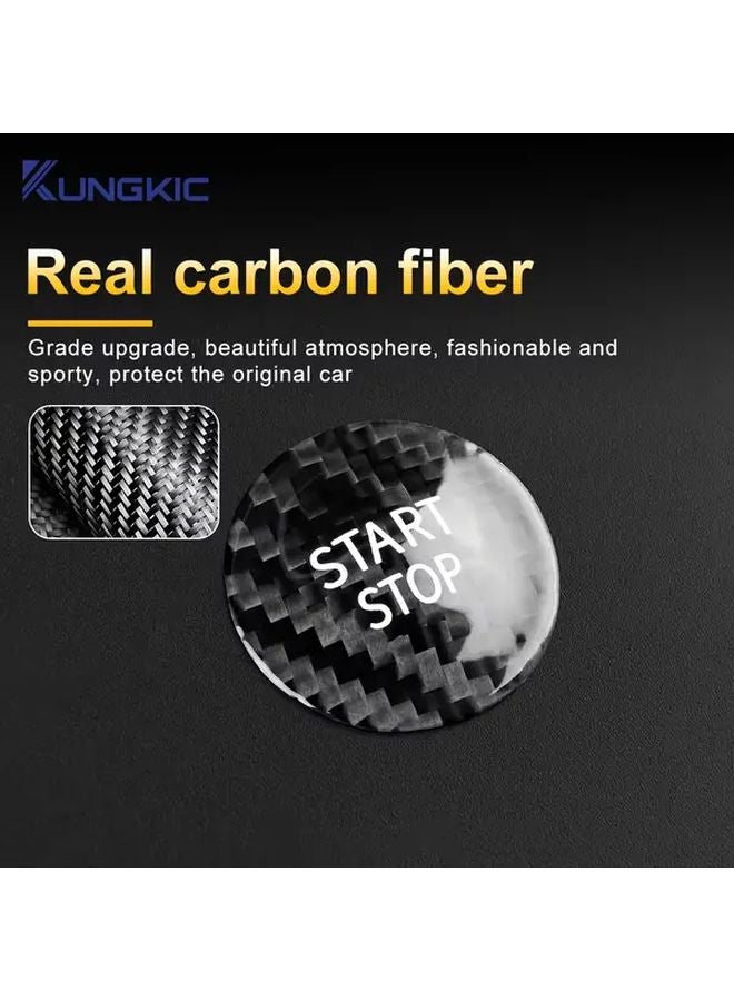 Red Carbon Fiber Engine Start Stop Button Cover For Renault Models - Image 3