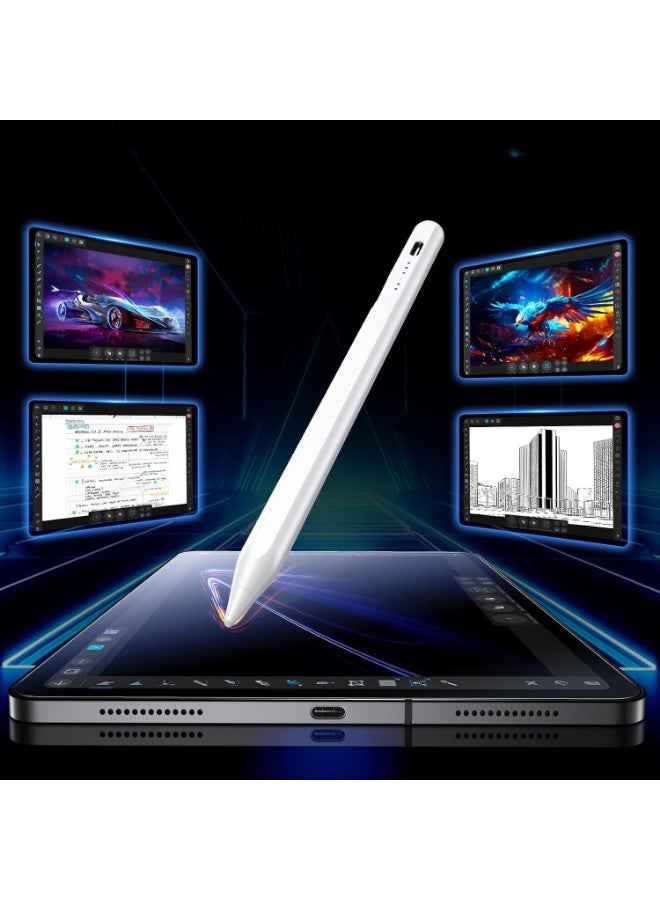 قلم رقمي نشط لأجهزة iPad إصدار 2018-2025، شحن سريع، رفض لمس الكف، حساسية الميل، تثبيت مغناطيسي، قلم دقيق للكتابة والرسم - Image 3