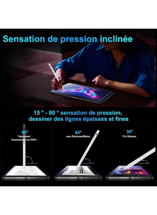 قلم رقمي نشط لأجهزة iPad إصدار 2018-2025، شحن سريع، رفض لمس الكف، حساسية الميل، تثبيت مغناطيسي، قلم دقيق للكتابة والرسم - Image 2