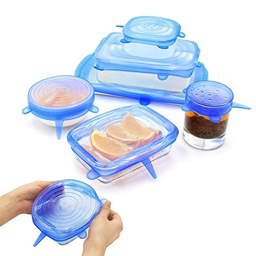 Orcoa Reusable Silicone Lid Covers for Pots, Pans, Dishes and Bowls (Pack of 6 Pcs) (Random Colours) - Image 4