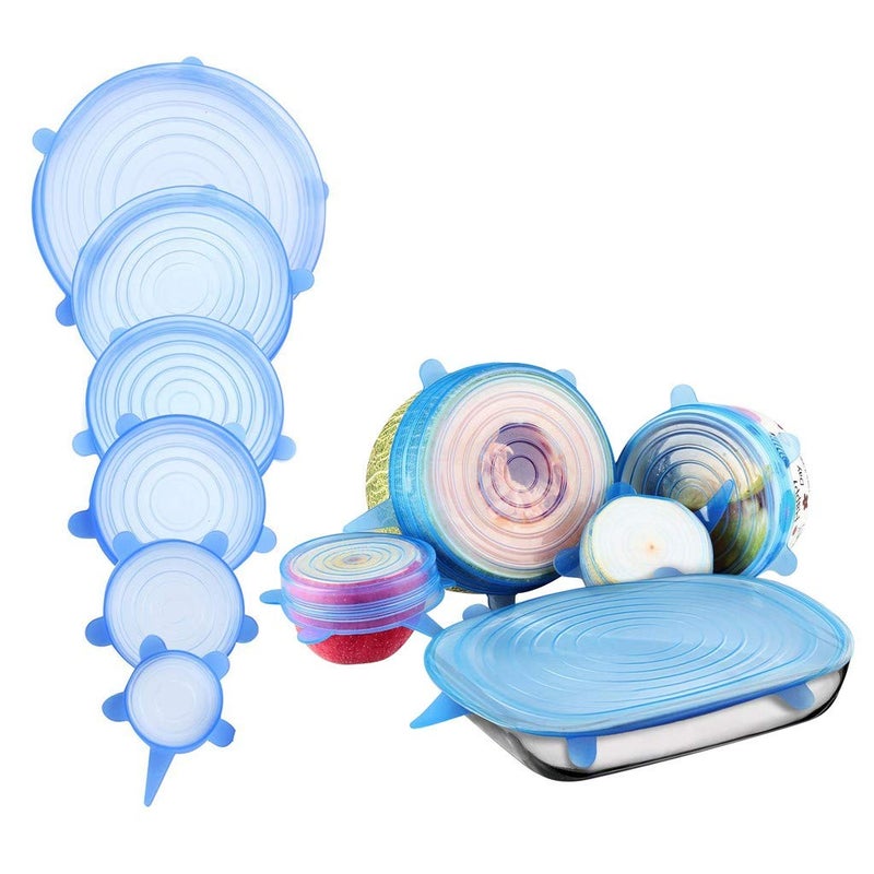 Orcoa Reusable Silicone Lid Covers for Pots, Pans, Dishes and Bowls (Pack of 6 Pcs) (Random Colours) - Image 2