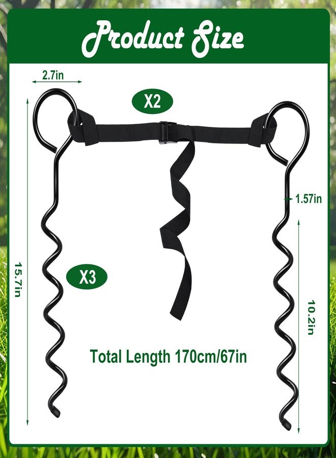 Wenfan Basketball Goal Anchor Tie Down Kit High Wind Basketball Hoop Anchor for Secure Durable Court Setup Heavy Duty Trampoline Anchor Kit with Adjustable Strap for Mounting Trampoline Swing Tent - Image 3