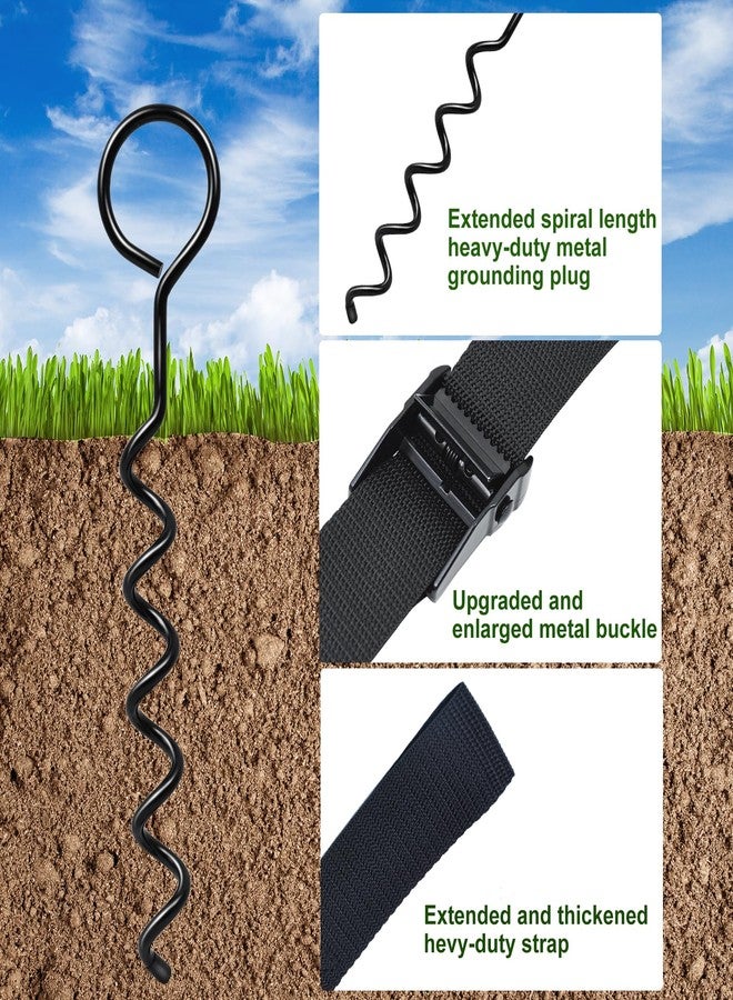 Wenfan Basketball Goal Anchor Tie Down Kit High Wind Basketball Hoop Anchor for Secure Durable Court Setup Heavy Duty Trampoline Anchor Kit with Adjustable Strap for Mounting Trampoline Swing Tent - Image 2