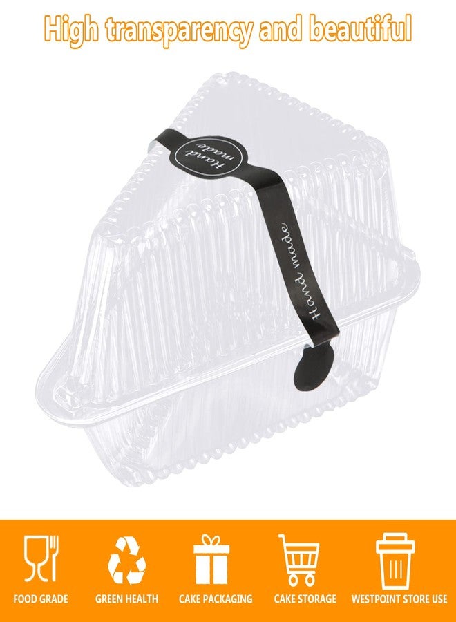 LISHINE 200 Pcs Cake Slice Containers with Lids Clear Plastic Hinged Cheesecake Containers Individual Disposable Triangle Cake Boxes for Pie Slice Cheesecake, Tres Leches, Flan, Desserts - Take Out Togo - Image 3