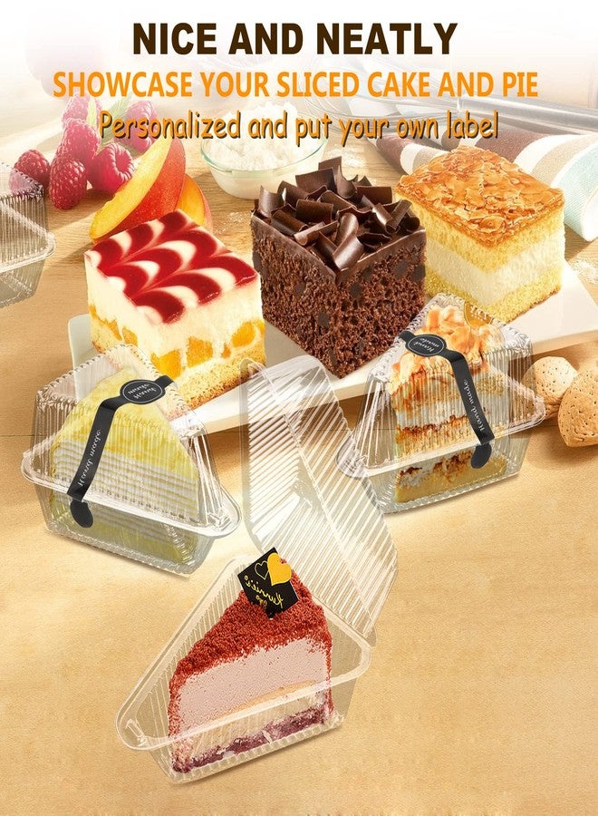 LISHINE 200 Pcs Cake Slice Containers with Lids Clear Plastic Hinged Cheesecake Containers Individual Disposable Triangle Cake Boxes for Pie Slice Cheesecake, Tres Leches, Flan, Desserts - Take Out Togo - Image 5