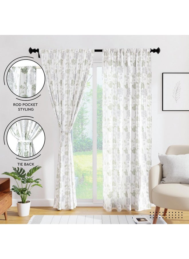 Encasa XO Window Curtain 7 Ft Set Of 2, Polyester Printed With Rod Pocket, Tie Back, Light-Filtering, Semi Sheer/Transparent Curtains- Kitchen, Bedroom, Living Room (140X213 Cm, Branches Green) - pzsku/Z948B69B4D9C725C377D3Z/45/_/1738305975/9d1af590-28ef-4f6d-b367-ac25f87fb6d7