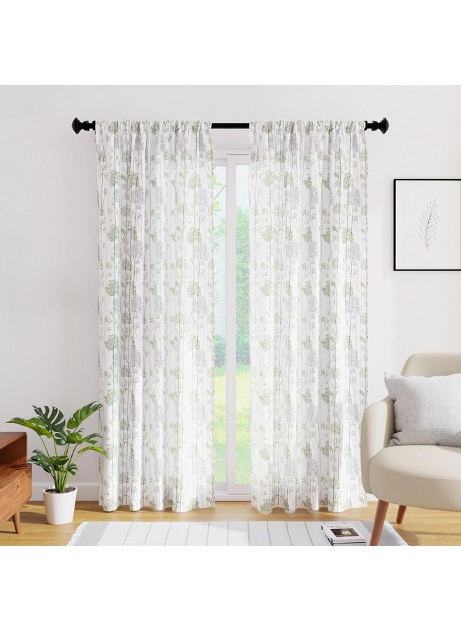 Encasa XO Window Curtain 7 Ft Set Of 2, Polyester Printed With Rod Pocket, Tie Back, Light-Filtering, Semi Sheer/Transparent Curtains- Kitchen, Bedroom, Living Room (140X213 Cm, Branches Green) - pzsku/Z948B69B4D9C725C377D3Z/45/_/1738306005/23051f60-3195-4496-890c-867b822720da