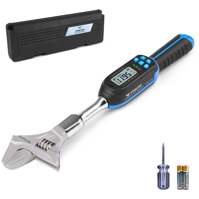 Wisscool Adjustable Digital Torque Wrench 5996 ftlb68135 Nm Hvac Torque Wrench with 42mm Jaw 2 Accuracy Vibration Buzzer and LED Indicator for Split AC Moto Car - Image 2