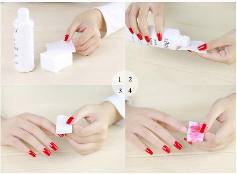 Rinpoche Lint Free Gel Nail Polish Removers Cotton Pads Cleaning Wipes Makeup Facial Soft Professional Nail Cotton Pads for Girls and Womens White Pack Of 450 - Image 5