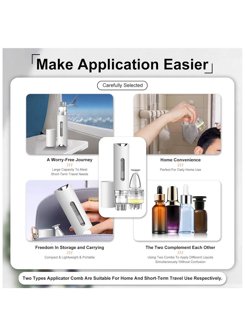 Hihonor - Hair Oil Applicator, Scalp Applicator Comb, Ball Root Comb Applicator Bottle, Applicator Comb,2Pcs Scalp Applicator Comb Set,Minoxidil Serum Liquid Massager To Promote Hair Growth,Roller Ball Scalp Massage Comb（Whtie） - Image 1