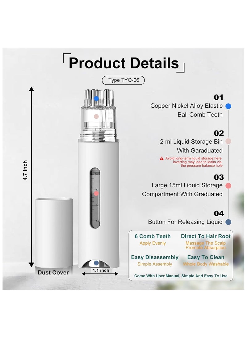 Hihonor - Hair Oil Applicator, Scalp Applicator Comb, Ball Root Comb Applicator Bottle, Applicator Comb,2Pcs Scalp Applicator Comb Set,Minoxidil Serum Liquid Massager To Promote Hair Growth,Roller Ball Scalp Massage Comb（Whtie） - Image 1