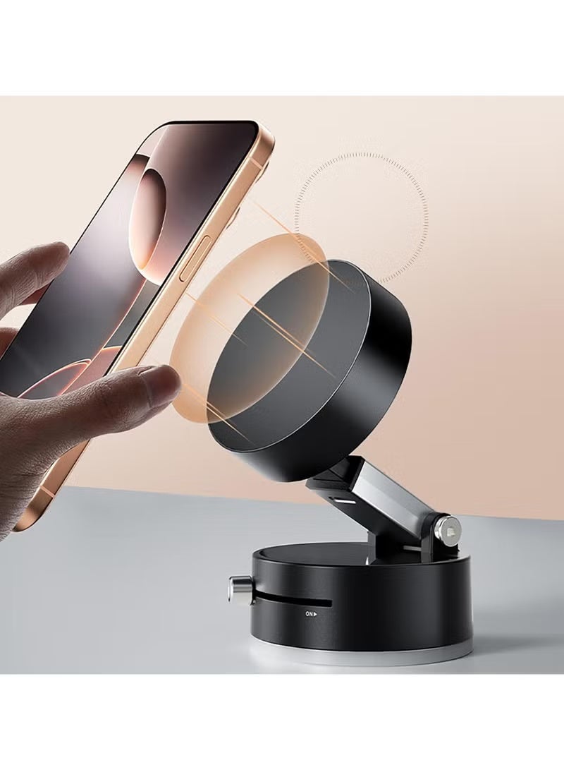 حامل هاتف مغناطيسي للسيارة بتقنية الشفط القوي – حامل قابل للتمديد والطي، محمول للاستخدام في السيارة، السفر، المكتب، الدراسة والمنزل - Image 1