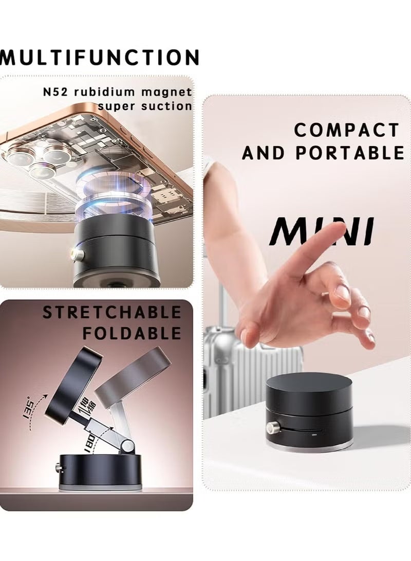 حامل هاتف مغناطيسي للسيارة بتقنية الشفط القوي – حامل قابل للتمديد والطي، محمول للاستخدام في السيارة، السفر، المكتب، الدراسة والمنزل - Image 4