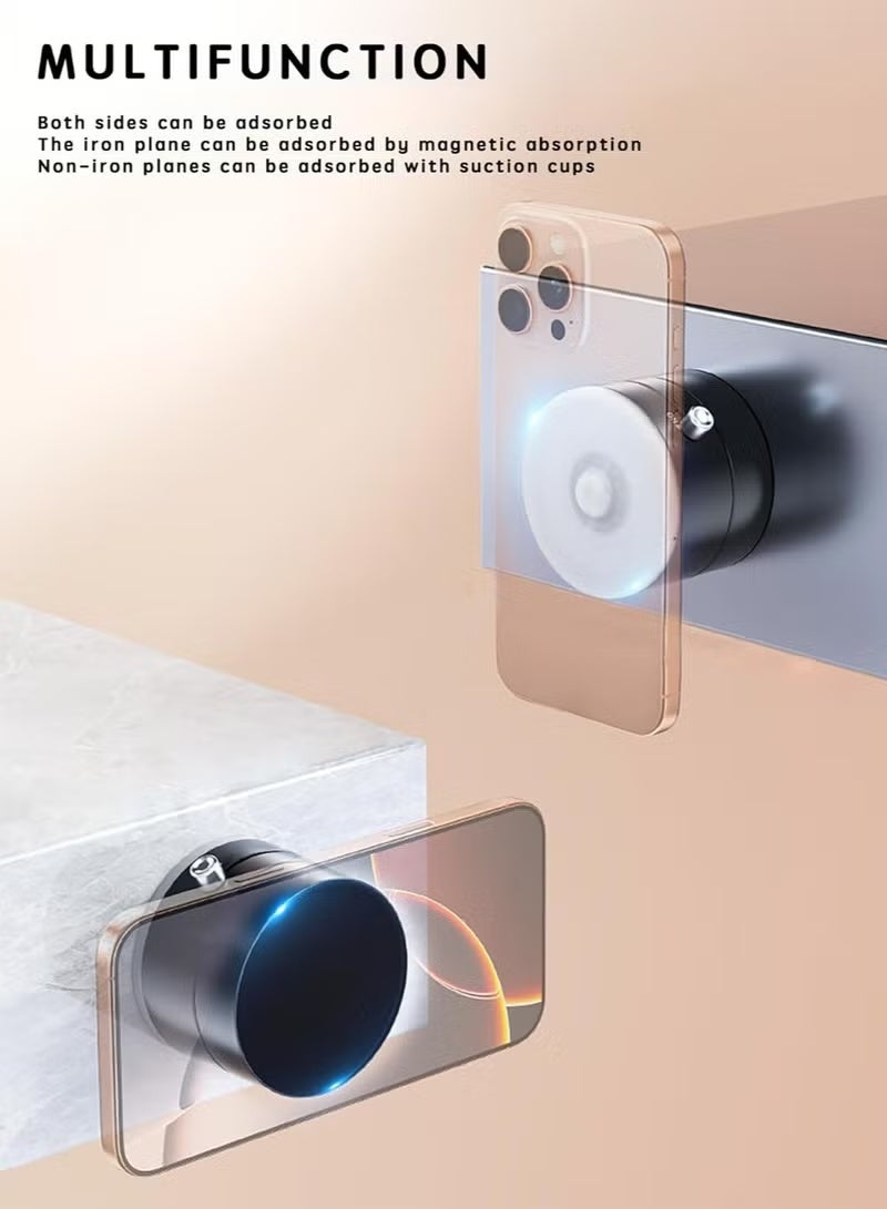 حامل هاتف مغناطيسي للسيارة بتقنية الشفط القوي – حامل قابل للتمديد والطي، محمول للاستخدام في السيارة، السفر، المكتب، الدراسة والمنزل - Image 3