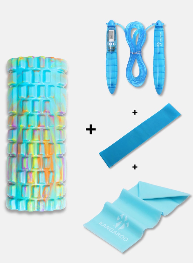 كانجرو إسطوانة إسفنجية مع حبل نط رقمي  و شريط و مطاط رباط المقاومة