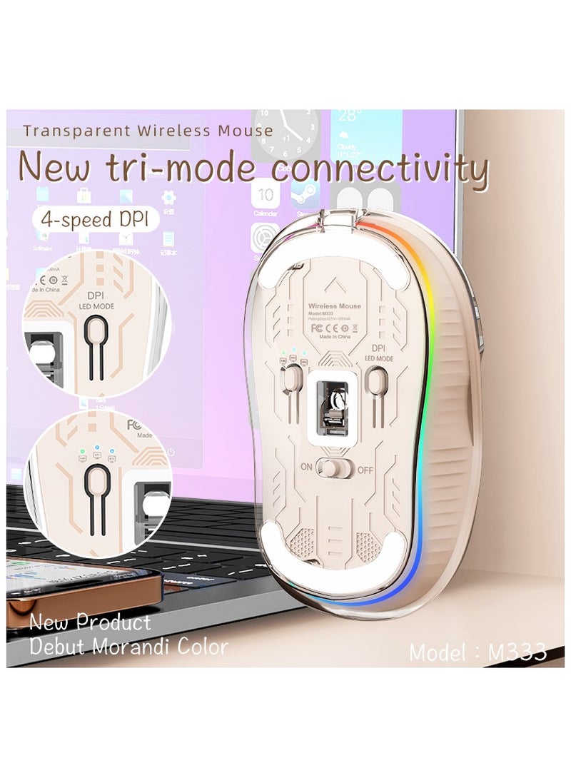 Bluetooth Wireless Transparent Mouse Supported USB&Type MacBook Air&Microsoft Rechargeable Mouse  - Image 3