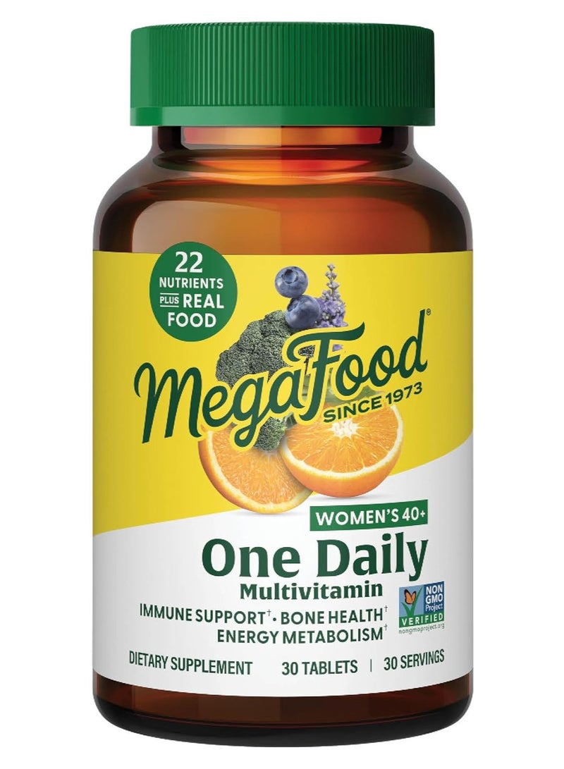 MegaFood Women's 40+ One Daily Multivitamin - Immune Support, Bone Health, Energy Metabolism, 30 Tablets (30 servings) - Image 1