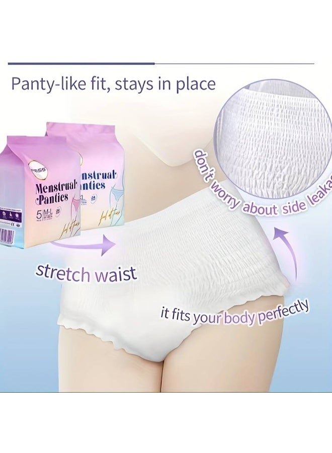 FRISS 10-Pack Medium to Large Overnight Period Panties – High-Absorbency Leakproof Underwear for Heavy Flow – Soft, Breathable, Menstrual Briefs - Image 5