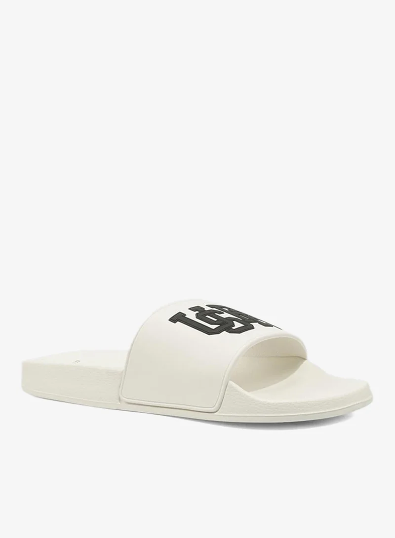 U.S. Polo Assn. Men's White Signature Slides – Effortless Style Meets Ultimate Relaxation!