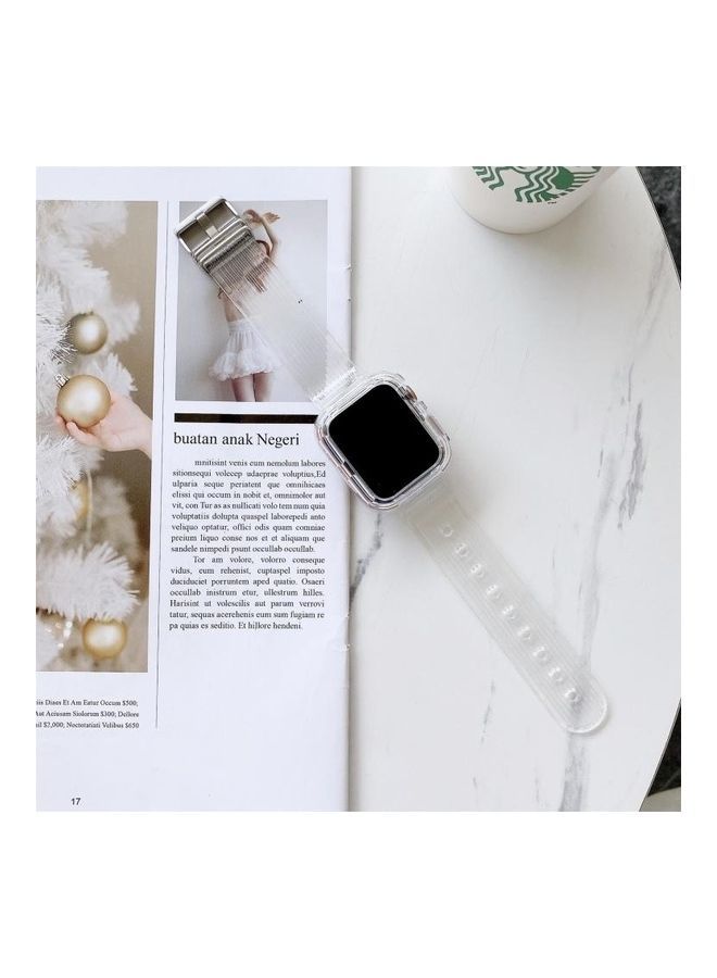 NIBEMINENT Candy Colour TPU Watchband For Apple Watch Series 3/2/1 42mm Transparent - Image 1