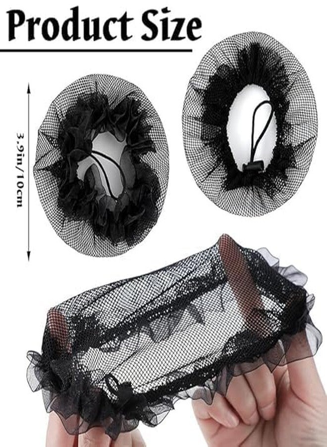 DazzleDiva 6 Pack Ballet Hair Nets for Bun - Invisible Elastic Mesh Bun Cover for Women & Girls - Durable Hairnets for Dance, Skating, Nurse & Professional Updos - Non-Slip Stretchy Snood (Black) (Pack Of 6) - Image 2