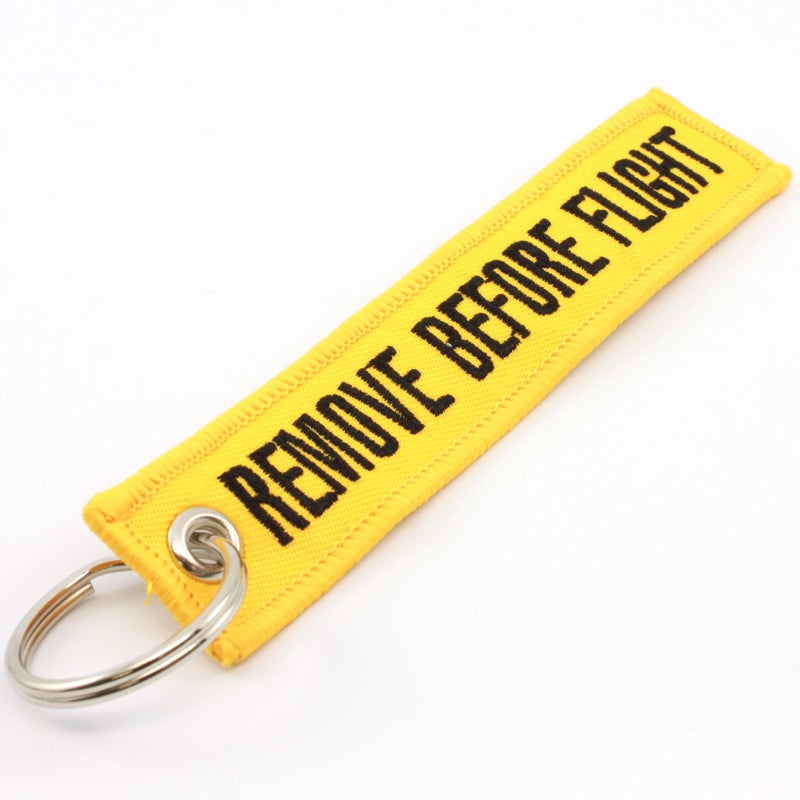 Rotary13B1 Remove Before Flight Keychain - Yellow - Image 1
