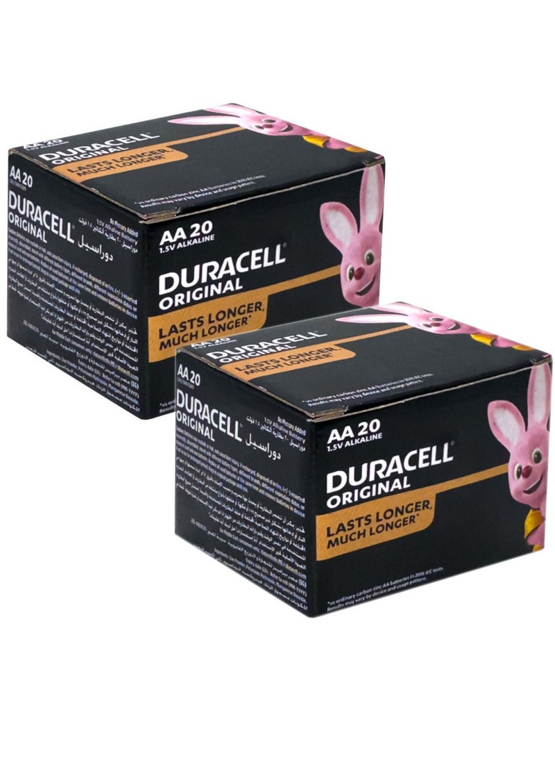 Duracell Pack of 2 Boxes Original AA 1.5V Alkaline Battery - Image 1